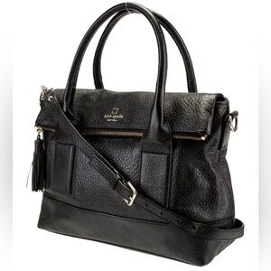 Kate Spade Southport Avenue Carmen leather Convertible Satchel Handbag Black